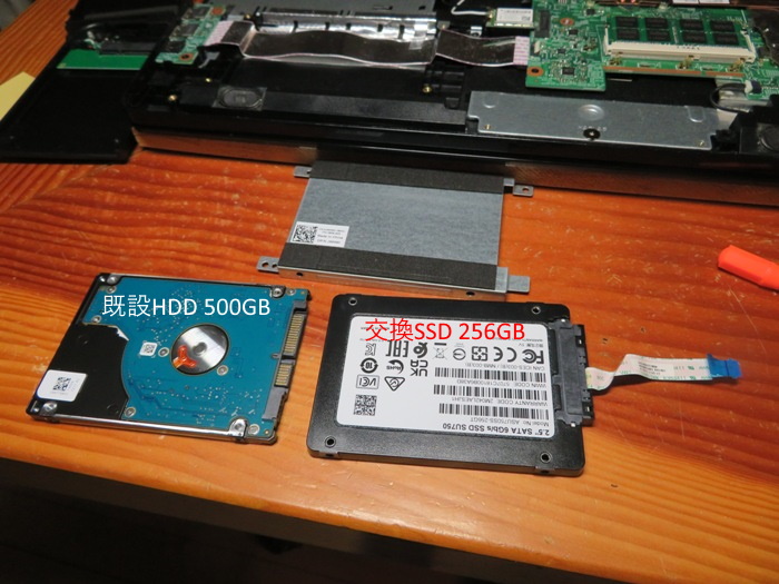 既設HDD・交換SSD