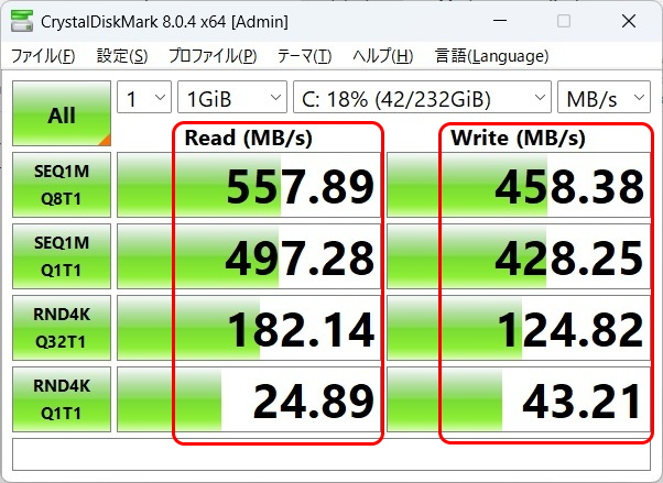 4Kｱﾗｲﾒﾝﾄ ＆ TRIM　SSDﾄﾞﾗｲﾌﾞの最適化　DiskMark