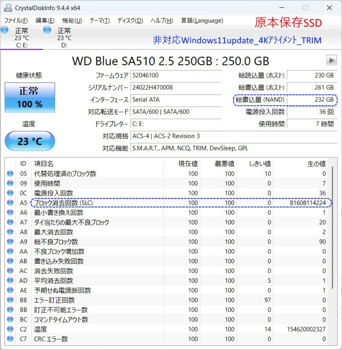 原本保存SSD