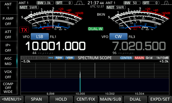 IC-7610　10,001,000Hz受信