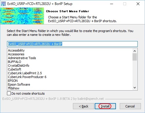 Choose Start Menu Folder