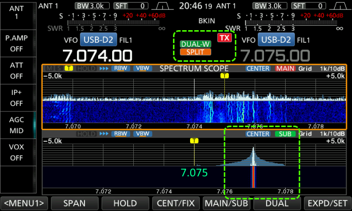 正常時　SPLIT_SUB TX_SCOPE SUB