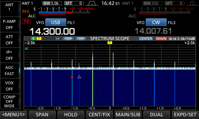 RF SCOPE 2tone DPD OFF -30dB弱