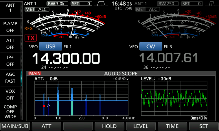 AUDIO SCOPE 2tone DPD OFF -20dBc強