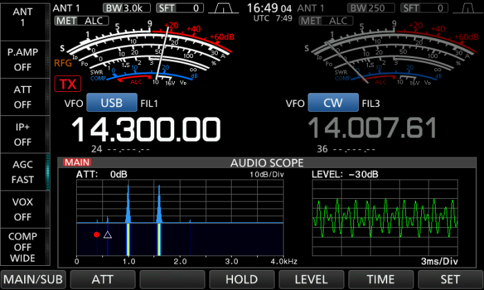 AUDIO SCOPE 2tone DPD ON -45dBc