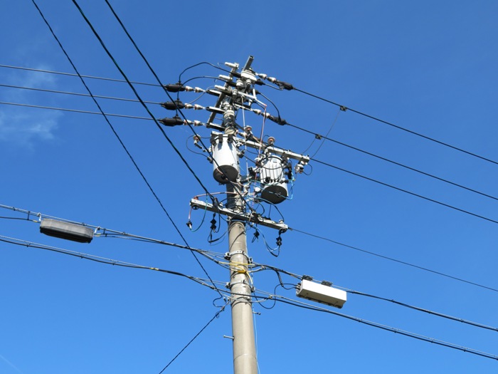 270°方向 電力柱