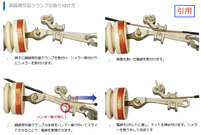 引留ｸﾗﾝﾌﾟの取付け方