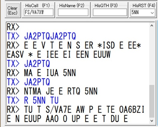 FS/VA7XW 14MHzCW