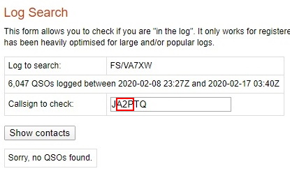 Sorry, no QSOs found