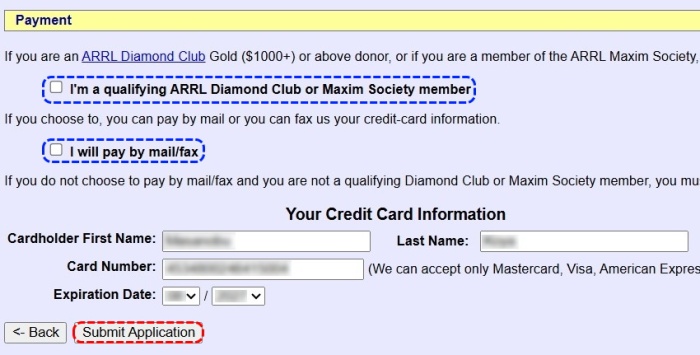 DXCC Award Application -- Part4 Payment