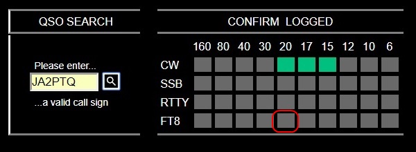 JA2PTQ Not in DXA